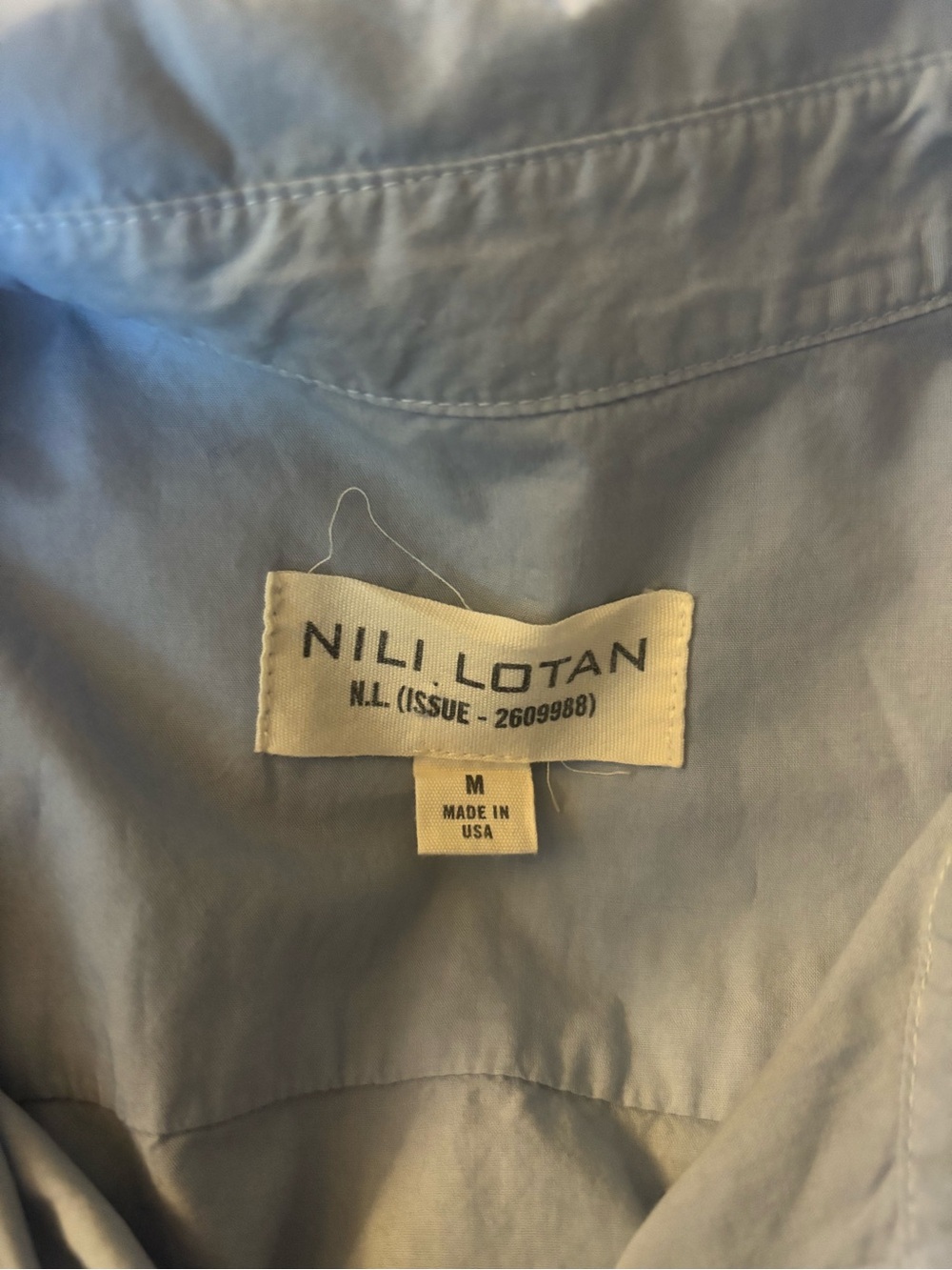 Nili Lotan Yorke Shirt Light Blue Cotton Oversized Button Down M USA - Picture 9 of 11